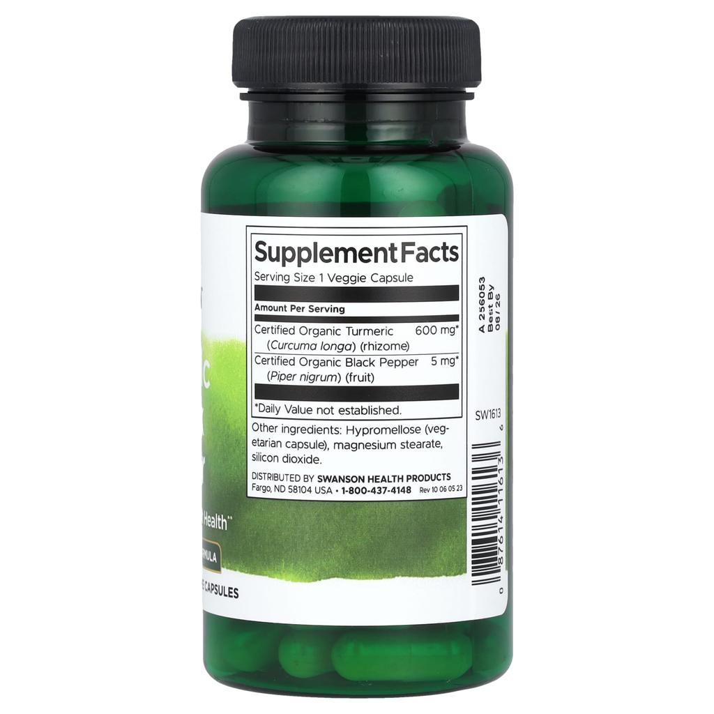 Swanson Turmeric & Black Pepper, 60 Veggie Capsules