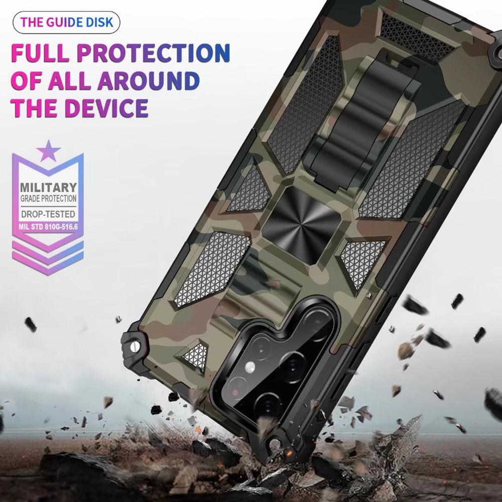 Чехол Armor Kickstand TPU для Samsung Galaxy S24 Ultra S24 S21 FE S23 A14 A52 для iPhone 15 Pro Max 15 Pro 14 Pro13 13 Pro 11 камуфляжные магнитные чехлы