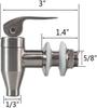 Stainless Steel Beverage Dispenser Tap Replacement Push Style Food Grade Polished Finish