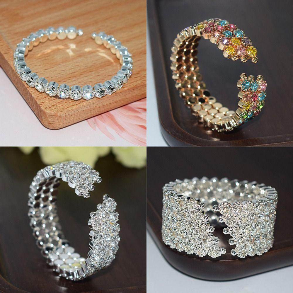Хрустальные стразы Рука Браслет на запястье Кольцо Пять рядов Браслеты Мода Хрустальные браслеты Женщины