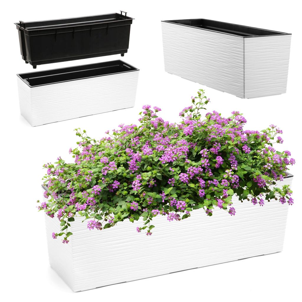 KADAX Doniczka Skrzynka Balkonowa + Wkład 19x56cm 