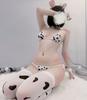Lady Lazy Sexy Dairy Cow Косплей Корова Узор Нижнее белье Нижнее белье Треугольные бикини Гольфы до колена Корова в комплекте Белый Один размер подходит большинству [Lady Lazy]