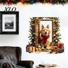 Decorative Door Stickers for Christmas 2Pcs 3D Illusion Dog Wall Sticker, Removable Self?Adhesive Vinyl Art Bedroom Decal, Holiday Puppy Mural