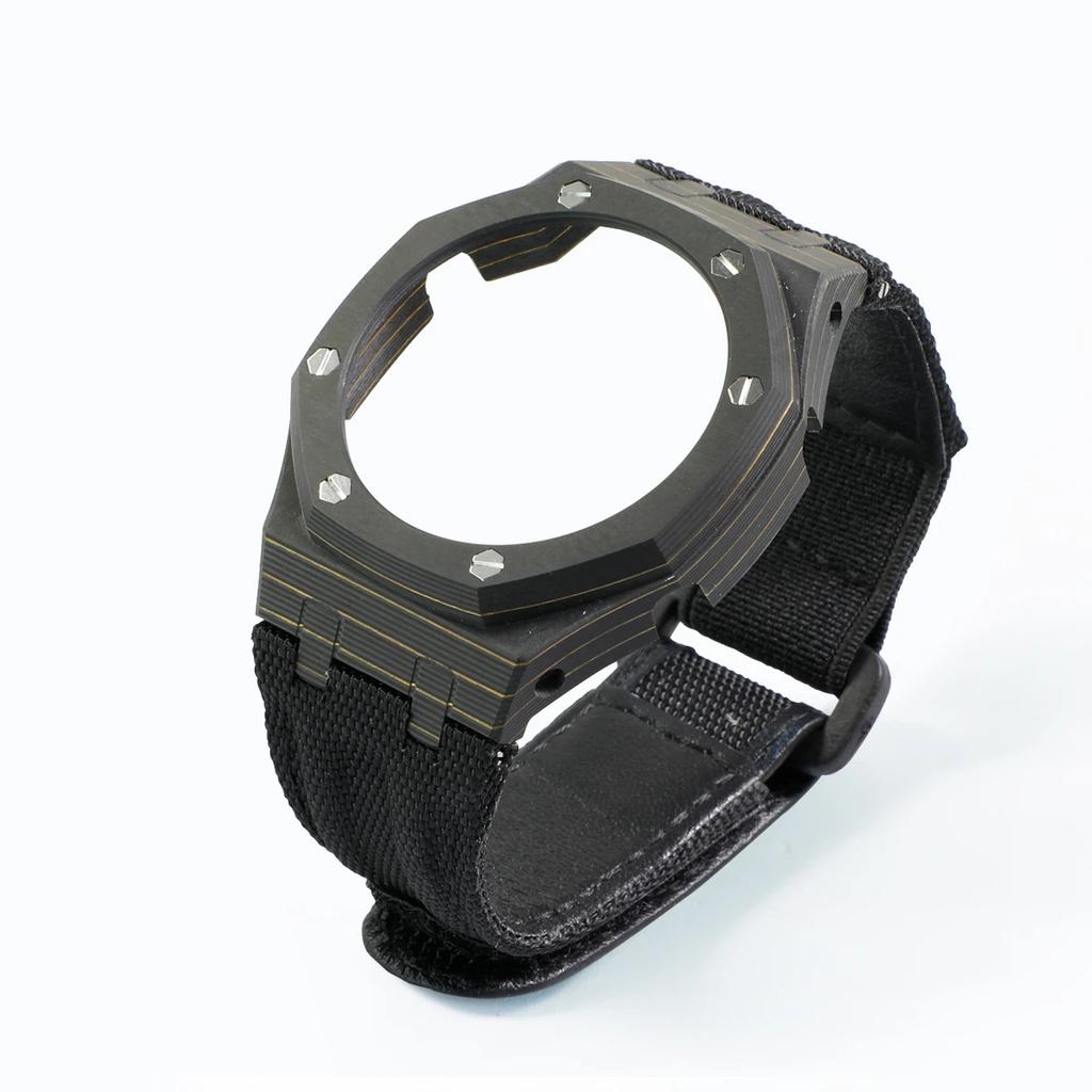 Набор корпуса из углеродного волокна и нейлонового ремешка GA-2100 для Casio GA2100/2110/B2100/GM2100/GBM2100 - Ударопрочные аксессуары для модификации часов
