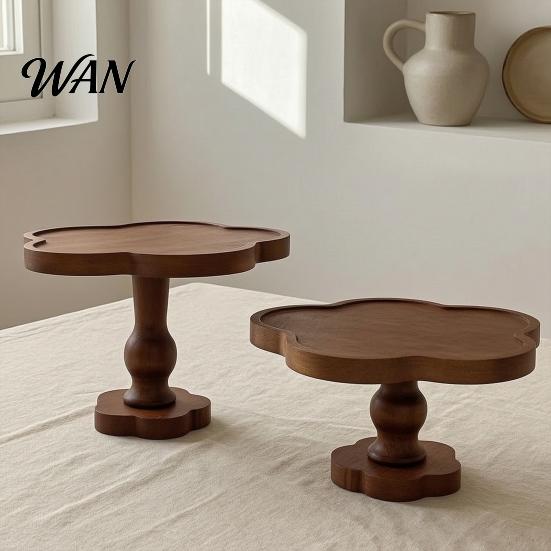 Jewelry Organizer Wood Flower-Shaped Tray, Decorative Candle Holder Plate, Rustic Tabletop Organizer, Storage Tray Farmhouse Serving for Food, Drinks,
