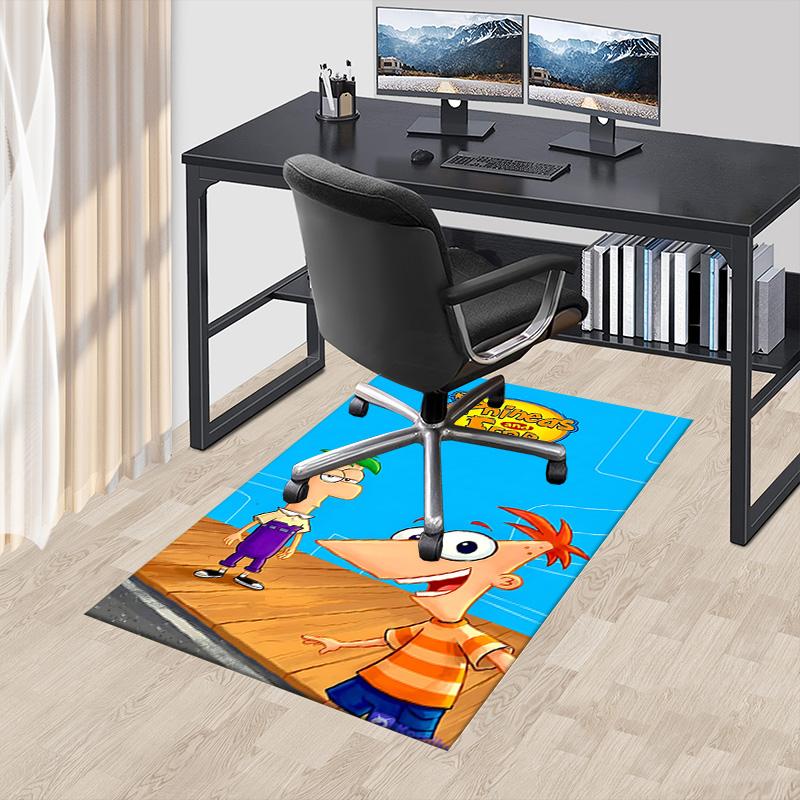 Phineas Ferb Adventure Carpet For Playroom Bedroom Living Room Sofa Home Decorkids Game Area Rug Nonslip Floor Mat
