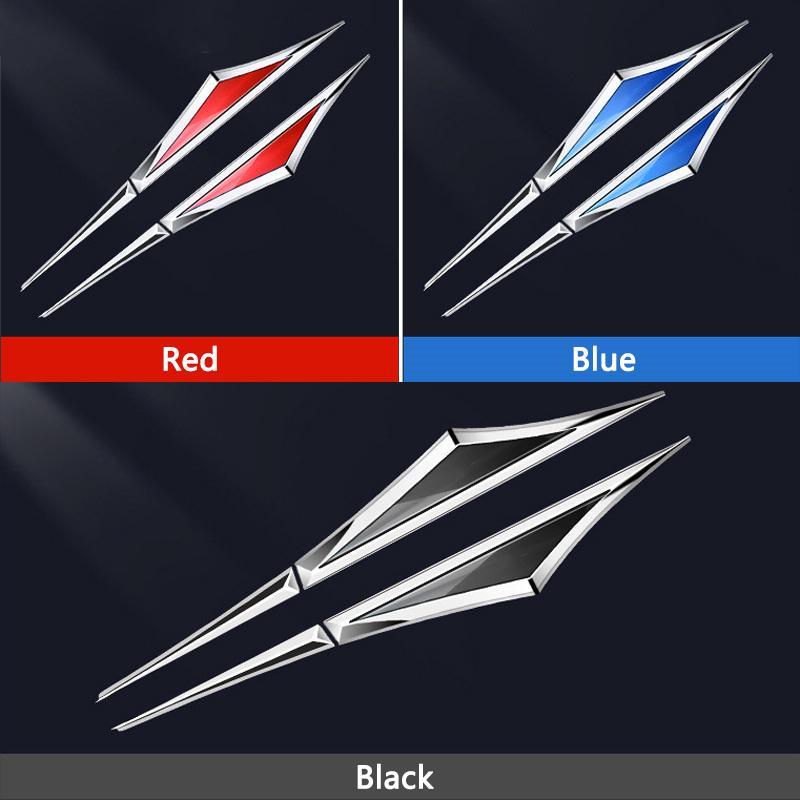 2 Pcs Car Body Fender Side Metal Chrome Zinc Alloy Knife Emblem 3D Sticker For Honda BR-V Auto Styling 3D Metal Emblem Stickers GI1