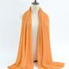 Women's Solid Color Pearl Chiffon Bubble Scarf, Long Silk Headscarf, 70x180cm, Middle Eastern Style