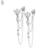 925 Silver Ear Buckles Fashion Hoop Earrings White Crystal Luxury Women's Earrings Wedding Women's Jewelry Premium Gift