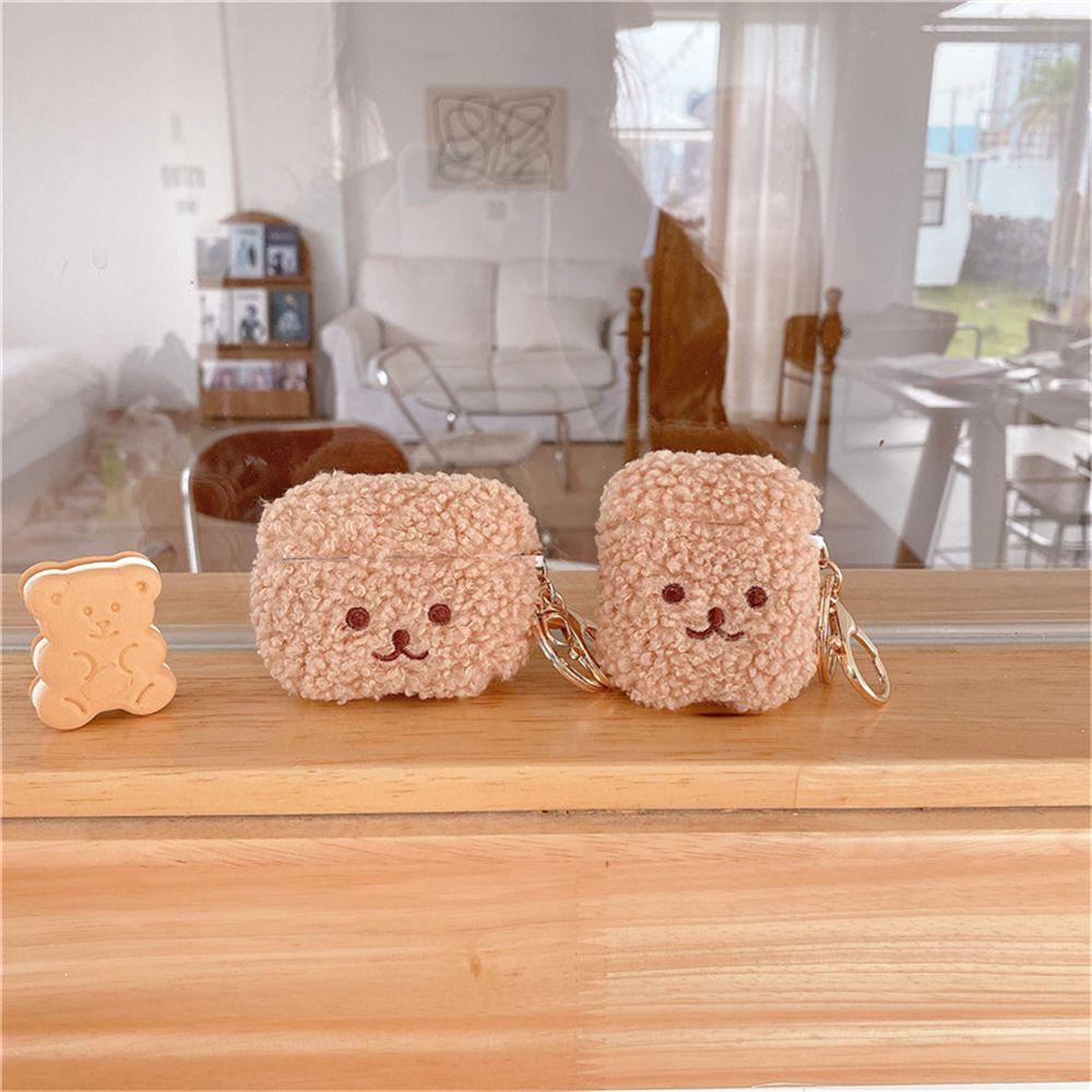 Fashion Silicone Cute Earphone Cover Fluffy Bear Earphone Case Headphones Fur Case Headphone Box
