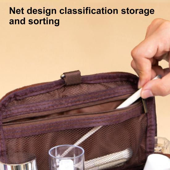 Косметичка с ручкой из водонепроницаемой искусственной кожи с застежкой-молнией, портативная, вместительная, многофункциональная, для туалетных принадлежностей