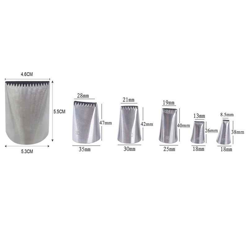 1/3/5/6Pcs Stainless Steel Cake Icing Piping Nozzle Basket Weave Pastry Tips Cake Cream Cupcake Sugar Craft Decorating Tools