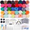 Dennty Wool Felting Kit with 40 Colors of Wool and Needles, Felting Needle Set, Craft Tools, DIY Materials, Beginner's Kit