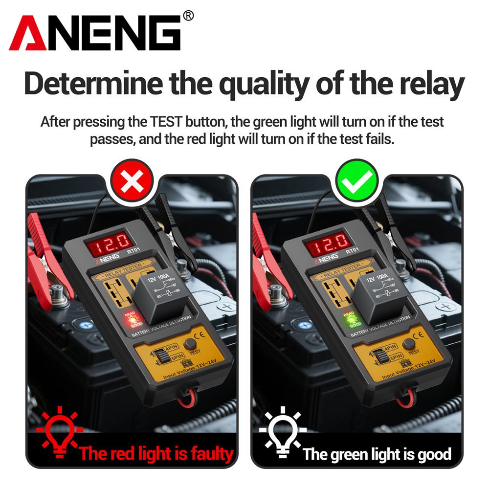 Portable Auto Electrician Kit ANENG BF01 Brake Fluid Tester Car Relay RT01 Voltage Tester 12V/24V Relay Detector 4/5 PinBrake Oil  Analyzer Test Tools