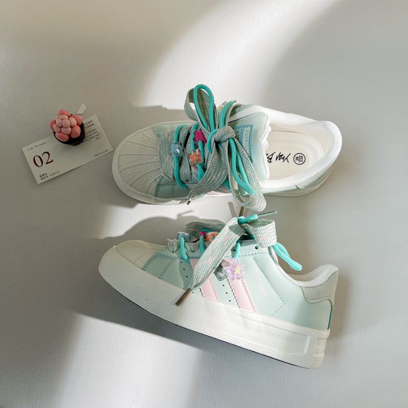 Ракушка нишевый дизайн кеды женские студенческие ранняя весна новый милый универсальный платформа кэжуал