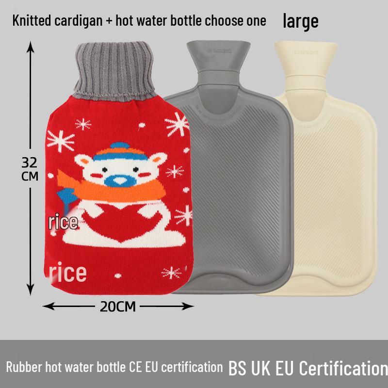 Old-Fashioned Rubber Hot Water Bottle for Stomach Warming