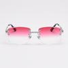 Rectangular Sun Glasses  90s Classic Fashion Summer Street Shot Decoration Luxury Metal square Frameless Sunglasses