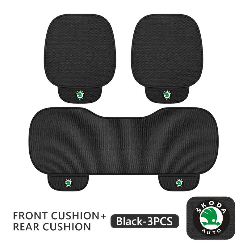CAPR9 Car Seat Cushion Cover Breathable Ice Silk Soft Mats For Skoda Kamiq MK3 Roomster Rapid Kodiaq Karoq Fabia Enyaq