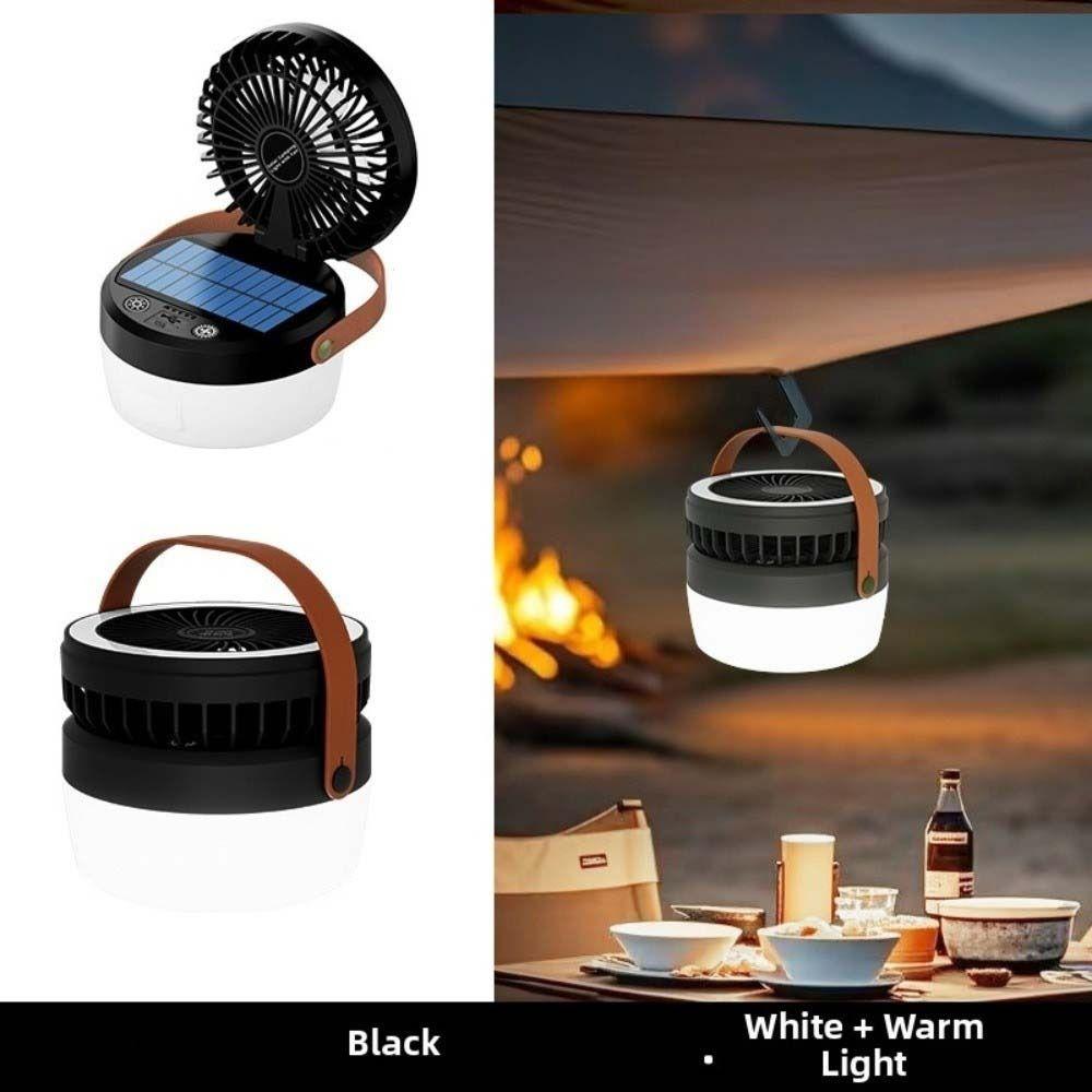 USB Rechargeable/Solar Portable Folding Fan Light Multi Functional Tent Hanging Lantern Travel