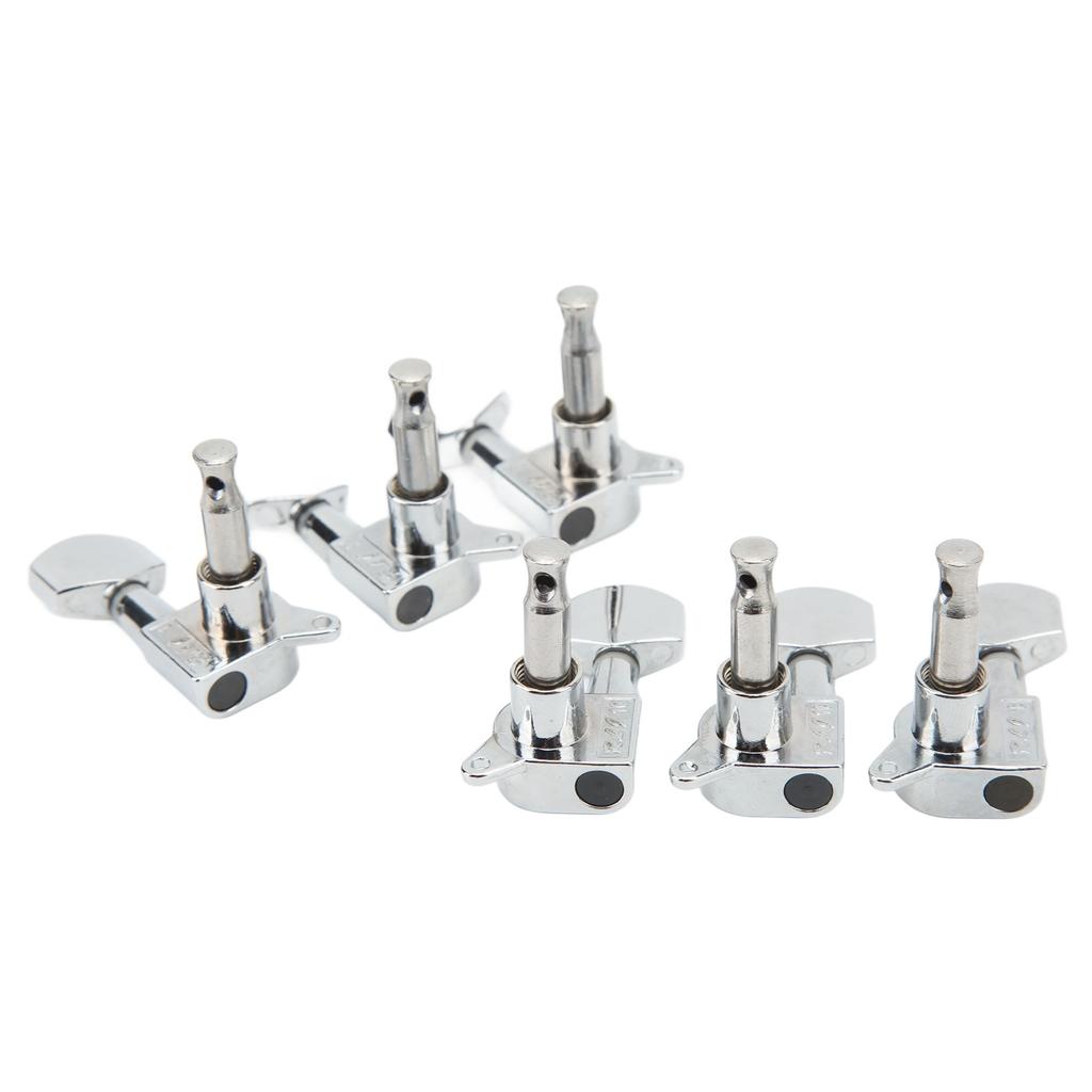 Small Square Fully Enclosed Locking Tuners 3L 3R Metal String Tuning Pegs Guitar Accessories Silver