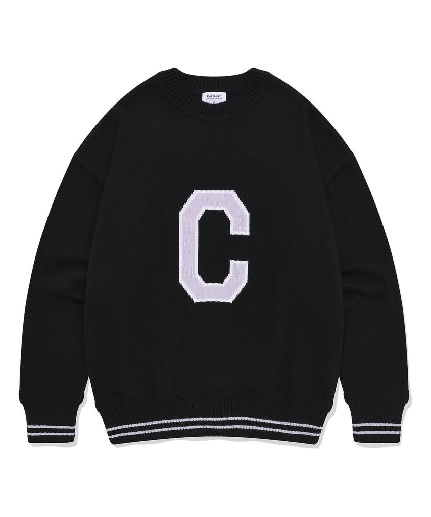 COVERNAT C Logo Crew Neck Knit Black