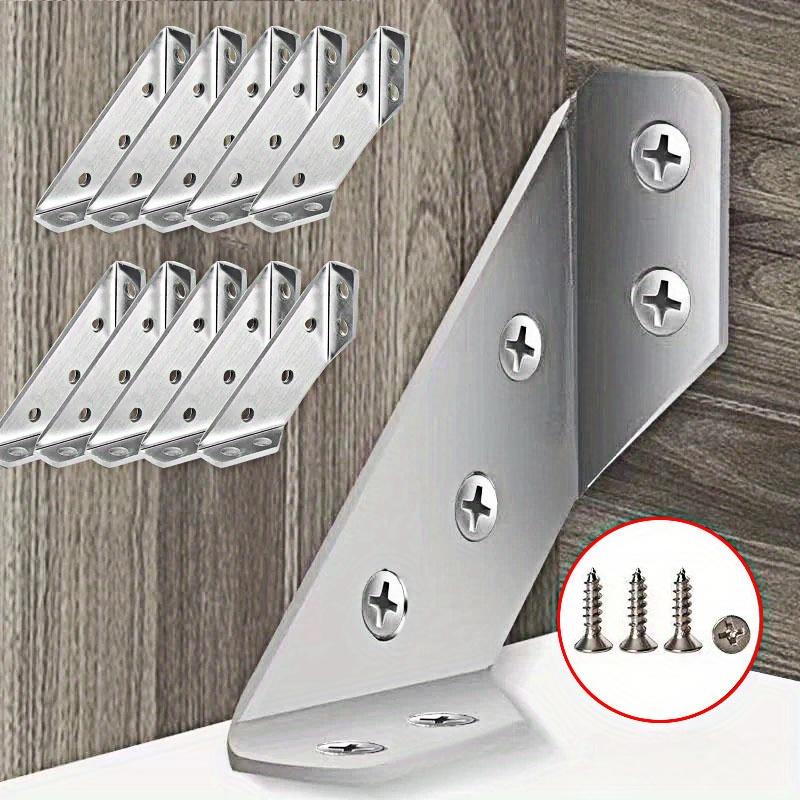 20 шт. универсальный угловой соединитель для мебели, угловая скоба из нержавеющей стали с винтами, сверхмощные угловые кронштейны для полок