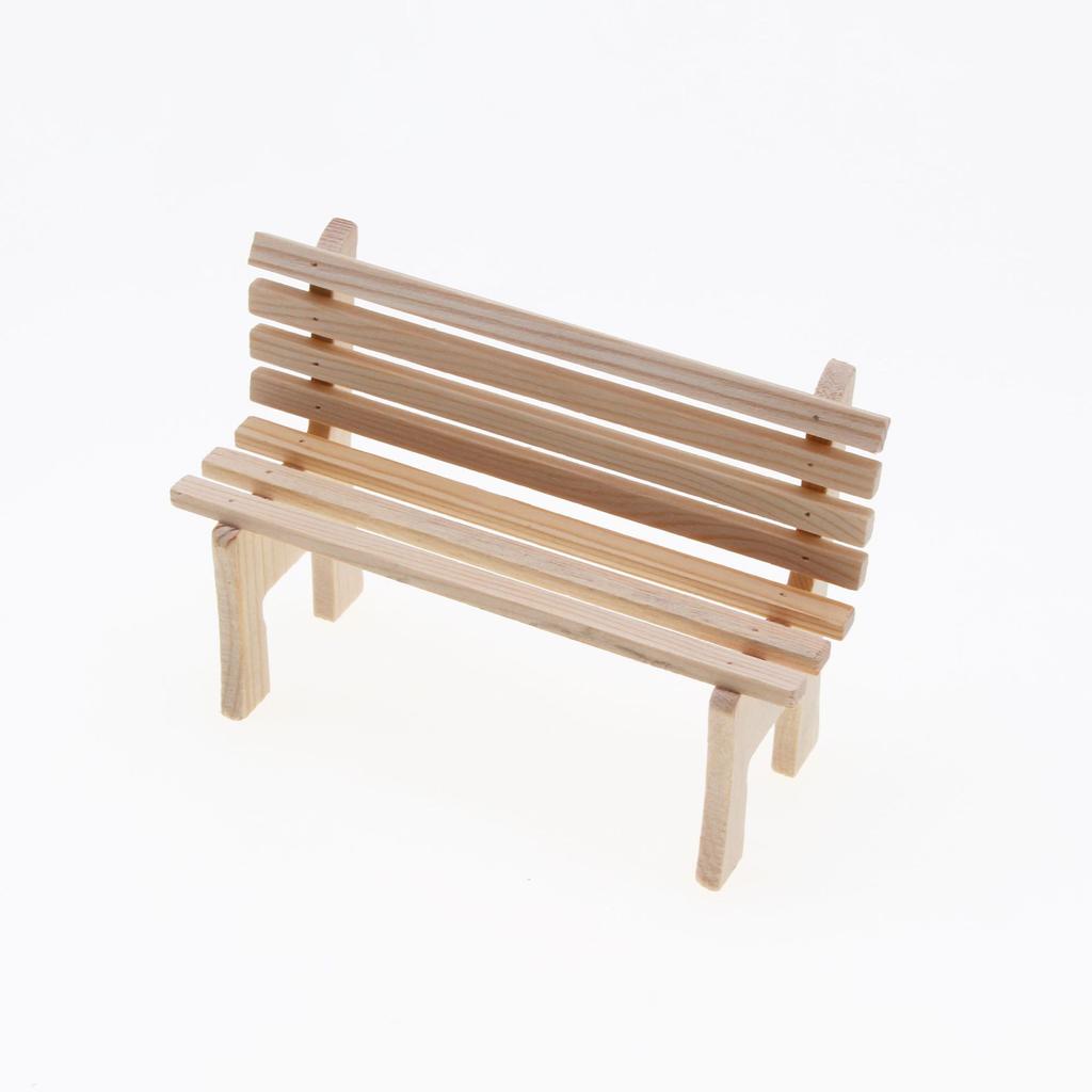 Скамейка 13x8,5x5 см, кукольный домик, кукольный домик, маленькая скамейка из цельного дерева, украшение для дома, мини-модель, реквизит для украшения двора на открытом воздухе