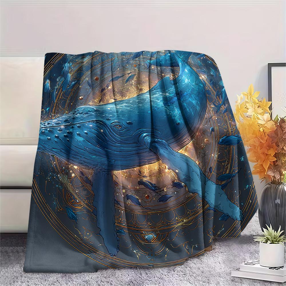Dolphin Print Flannel Blanket, High quality Comfortable for All Seasons, Home Decor, Warmth and Comfort, Perfect for Christmas Gifts