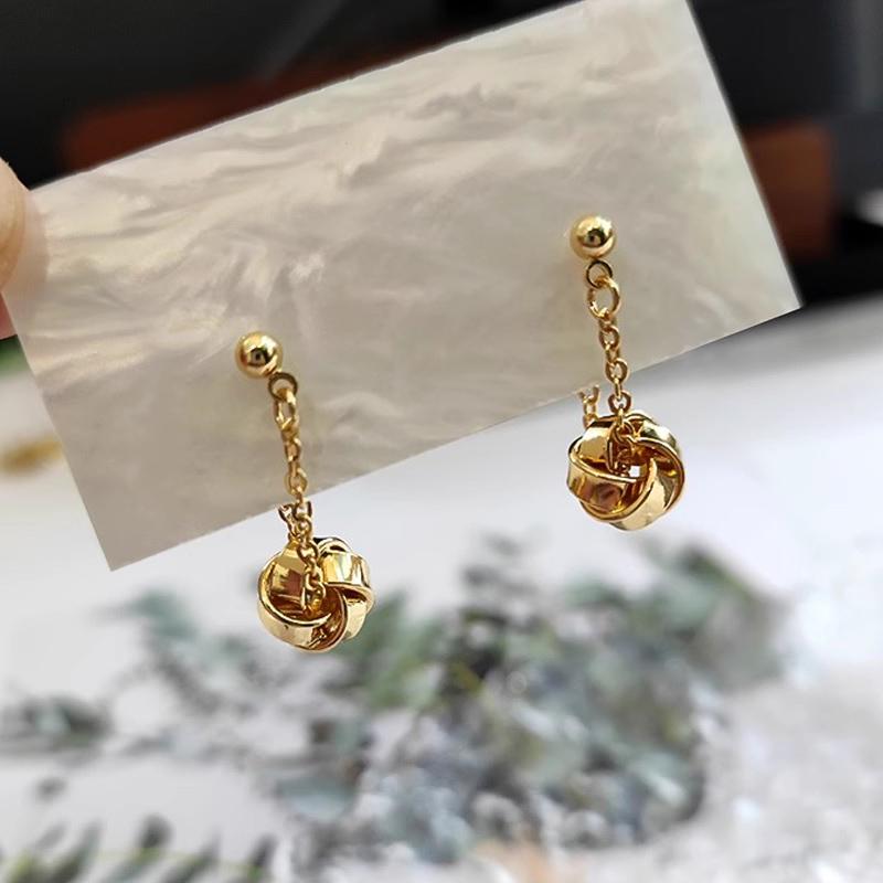 Крутые серьги-цепочки с узлом, готический стиль, позолоченные висячие серьги, зажимы для ушей, темные уличные женские украшения в стиле панк с пирсингом