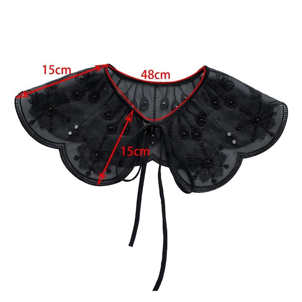 Shawl Wrap Decoration Lace Fabric Fake Collar Hollow DIY Detachable False Collar Ladies Cape Women Girls