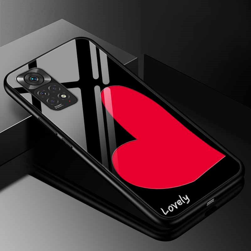 For Xiaomi Redmi Note 11s Case Tempered Glass Fashion Cover for Redmi Note 11 Pro 5G Global Note11 Case, 9s 10s Bumper Note11s