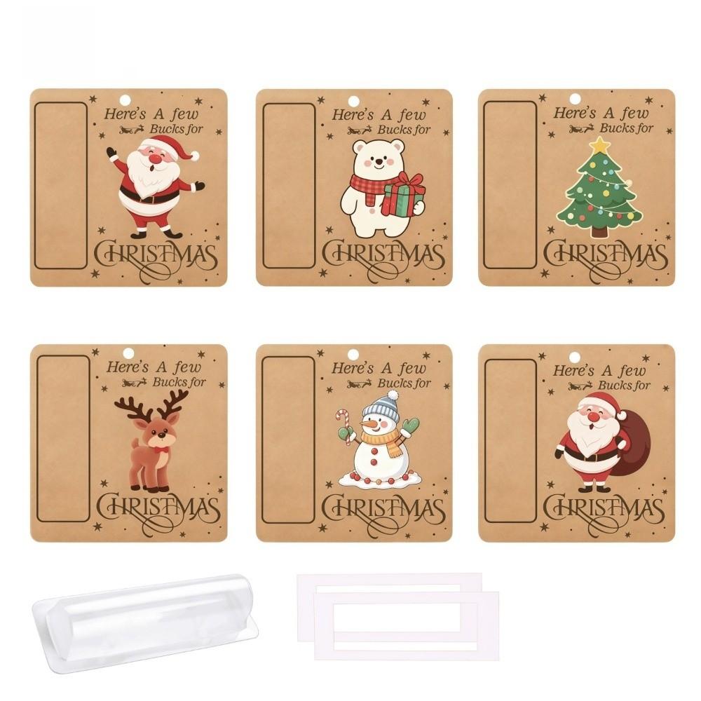 6Pcs Kraft Paper Christmas Tree Hanging Pendant Xmas Tree Ornament for Holiday Party Scene