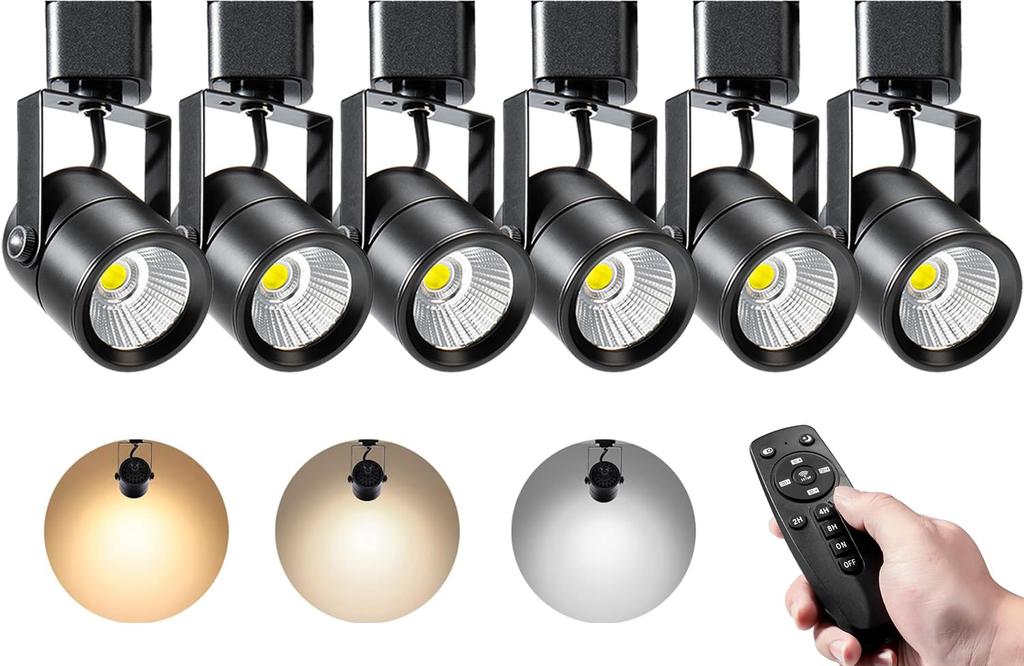 Remote-Controlled, Smoothly Dimmable and Color-Adjustable Duct Rail Spotlight, Integrated LED Lighting, 10W (80W Equivalent), High Brightness 800lm,