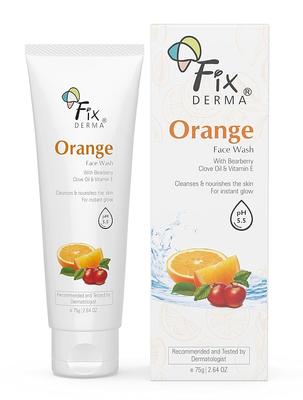 Fixderma Оранжевое средство для умывания лица с витамином Е и толокнянкой для удаления загара | Очищающее средство для лица для жирной кожи | Средство для умывания лица для женщин и мужчин | Для всех типов кожи - 75 г