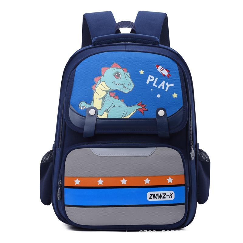 Рюкзаки для начальной школы Рюкзак с мультяшным принтом для мальчиков и девочек, дышащий, для 1-6 классов, с защитой позвоночника и снижением нагрузки, детский рюкзак