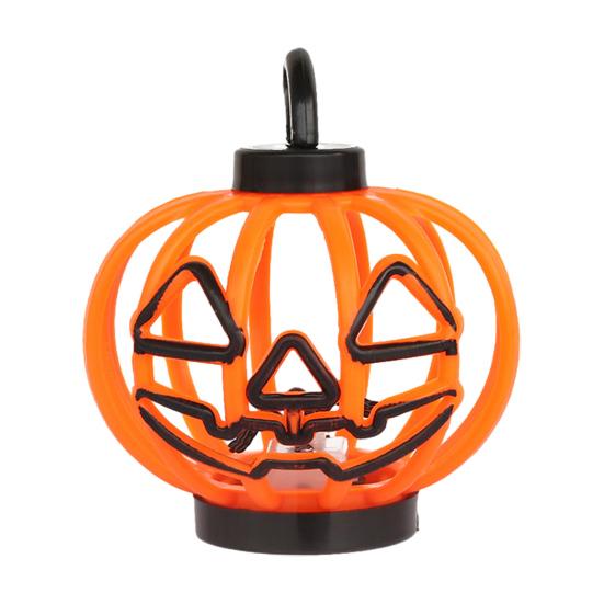 Small Pumpkin Night Lamps Halloween Lantern, LED Light Up Hollow Ornament, Battery Operated Lamp for Party Statue with Warm Indoor Outdoor Decor Home