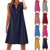 Женское хлопковое и льняное платье, летнее, без рукавов, удобное, дорожная, пляжная одежда, модная, весенняя и летняя, одежда для отдыха