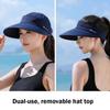 Wide Brim Empty Top Ponytail Cap UV Protection Beach Cap Outdoor Women Summer Sun Hat