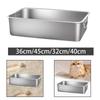 Open Litter Box Smooth Surface Portable with High Sides Pet Supplies Easy to Clean Stainless Steel for Big Cats Cat Toilet