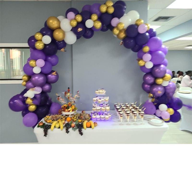 129 шт./компл., набор цепочек из латексных шаров неправильной формы, 5 дюймов, 10 дюймов, 12 дюймов, металлическая фиолетовая тема на день рождения
