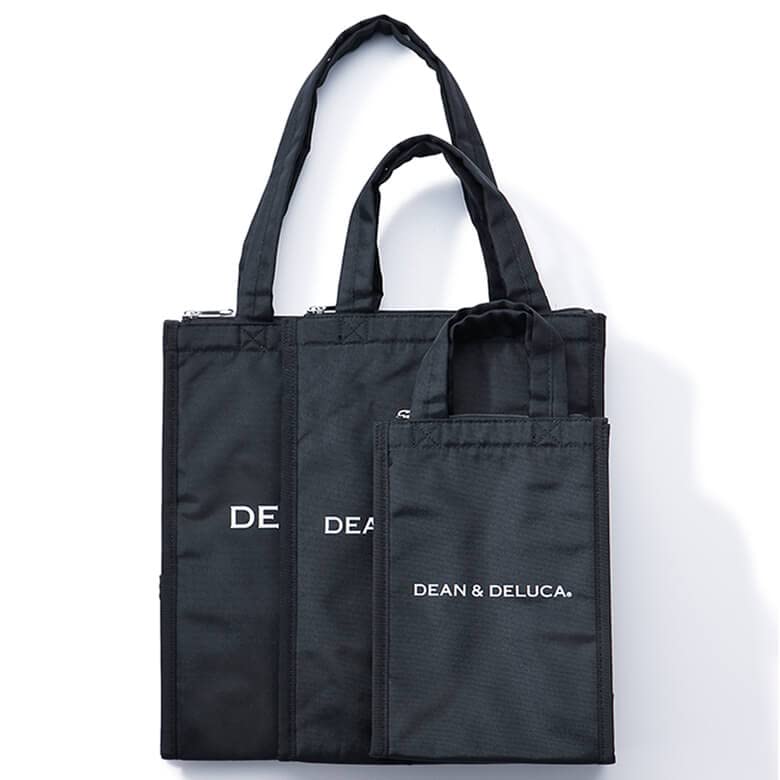 DEAN & DELUCA Cooler Bag, Black, Medium, Insulated Cooler Bag with Zipper, Compact, Perfect for Lunch Boxes