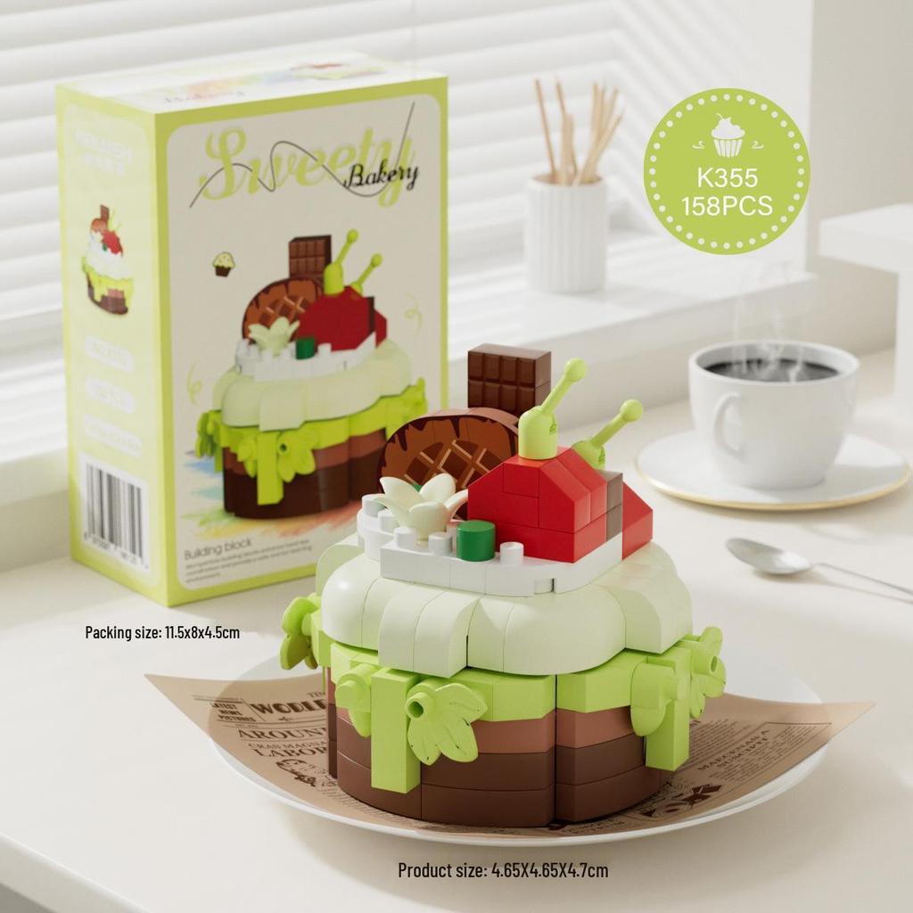 Colorful Triangle Cake Building Blocks - Party Dessert Series Compatible with Lego Ornaments and Gifts
