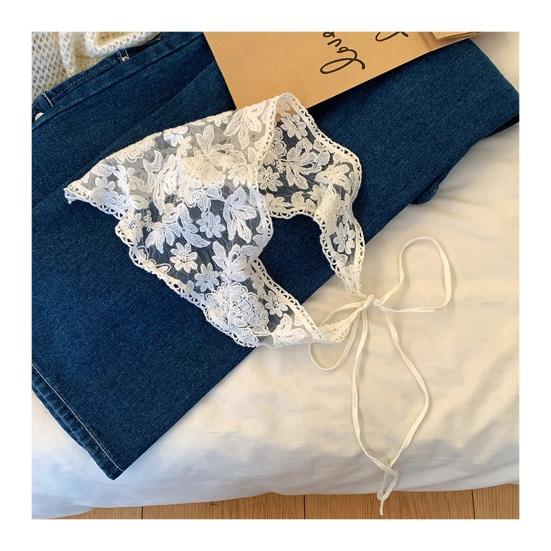 Кружевной платок на голову, треугольный галстук, повязка на голову с кружевным цветочным украшением, сплошной цвет, стилизованное украшение для фотосъемки