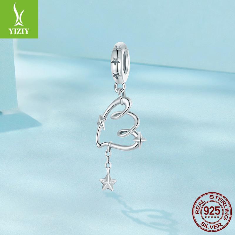 925 Sterling Silver Bead Combination Diy Beaded Bracelet Accessories Loose Beads Simple And Versatile