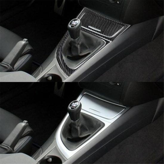 5Pcs Carbon Fiber Interior Gear Shift Kit Cover Trim For BMW 1 Series E82 E88