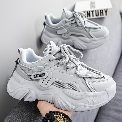 Новые весенне-осенние уличные туфли на платформе, повседневные дышащие легкие спортивные туфли из летучего трикотажа, студенческие туфли