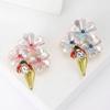 Cute Versatile Oil Drip Flower Ladybug Brooch Fashion Flower Corsage Corner Buckle Women'S Accessories Pin