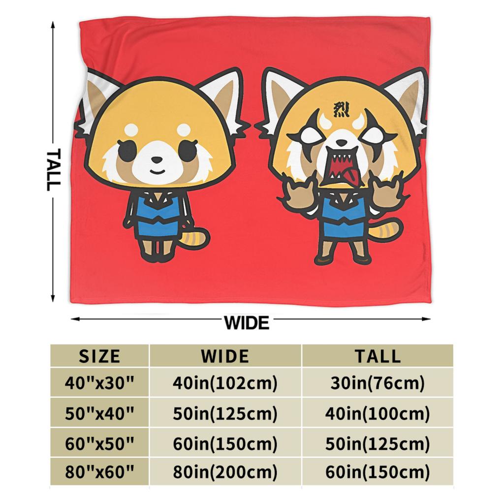 Soft Warm BlanketBoy Girl Travel Aggretsuko Throw Blanket Flannel Bedspread For Couch Chair Sofa Bed Graphic Sofa Bed Cover
