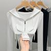 Black Half Zipper Fleece Hooded Sweatshirt for Women In Autumn and Winter with A Hat As The Base and A Casual Waist Cinched Top