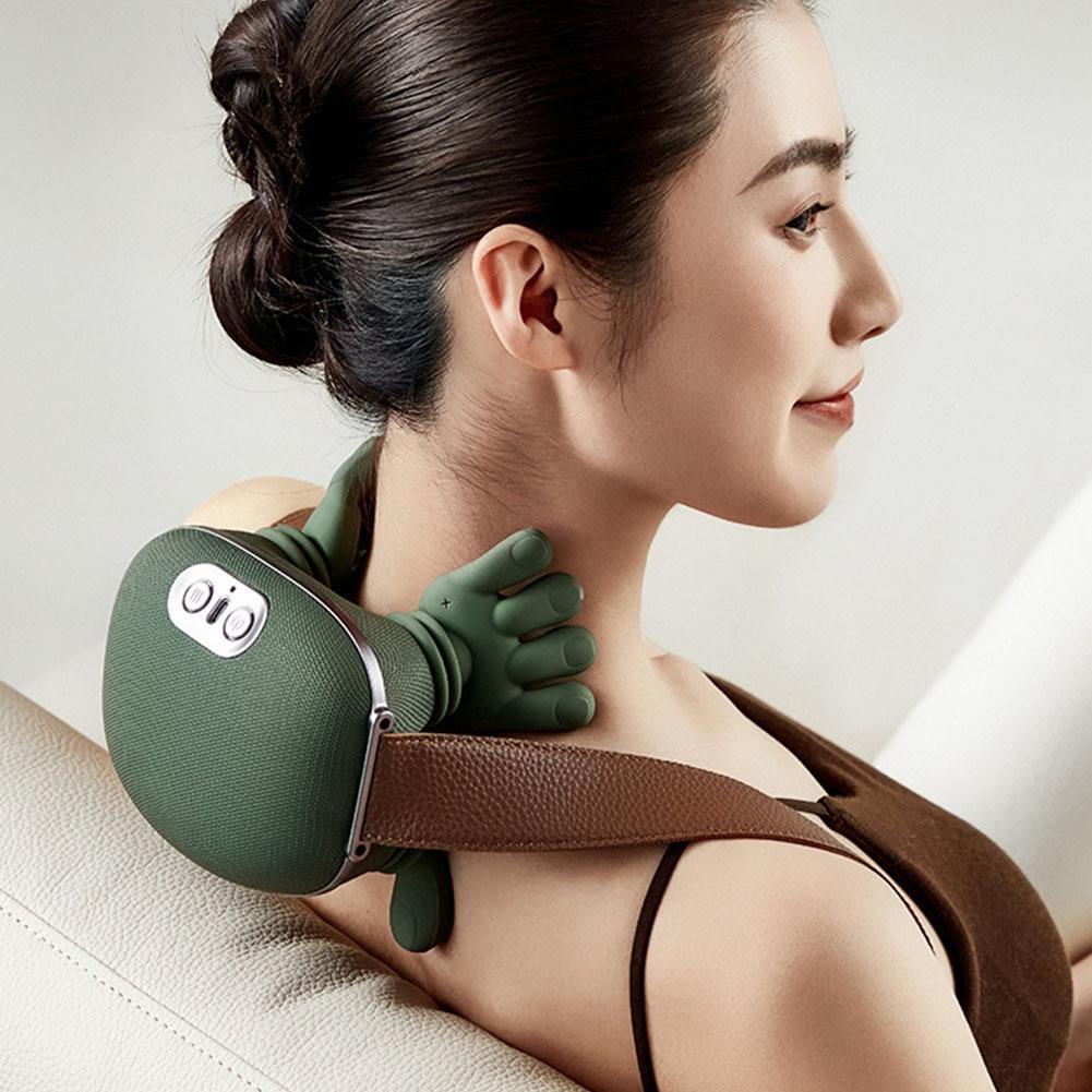 NEW Upgraded Neck Shoulder Massager Electric Heated Back Massagers Kneading Muscles Massage Pillow For Neck Waist Leg Body Use